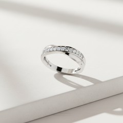 Wavy Diamond Fashion Silver Ring