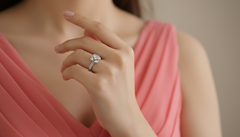 Elegant Gold Five-Petal Diamond Ring