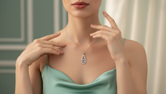 Everyday Elegance Diamond Teardrop Figure Pendant
