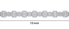 Sparkling Two-Stone Baguette and Round Diamonds Bracelet