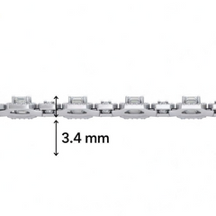 Sparkling Two-Stone Baguette and Round Diamonds Bracelet