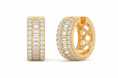 Luxury Channel & Pavé Set Diamond Huggies