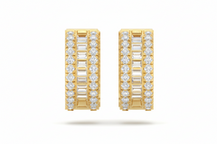 Luxury Channel & Pavé Set Diamond Huggies