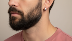 Modern Men's Diamond Huggie Earring