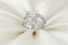 Modern Twist Baguette & Pave Diamond Cocktail Ring