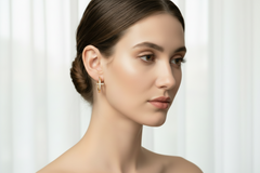 Sparkling Diamond Cross Huggies Earrings