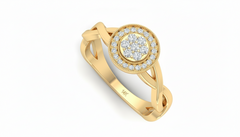 Durable Gold Cluster Diamond Anniversary Ring