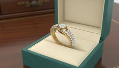 Elegant Gold Crossover Diamond Ring