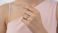 Sparkling Teardrop Diamond Swirl Ring