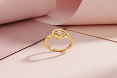 Sparkling Teardrop Diamond Swirl Ring