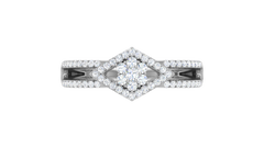 Kite-Shaped Halo Symmetrical Floral Cluster