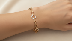 Geometric Diamond Link Bracelet