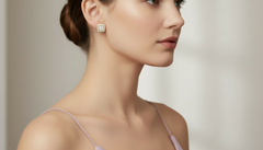 Square Diamond Illusion Stud Earrings