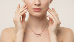 Diamond Interlocking Hearts Sideways Pendant