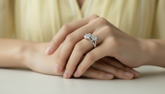 Twin Floral Cluster Silver Ring