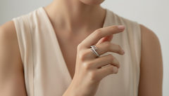 Diamond Leaf Wrap Silver Ring