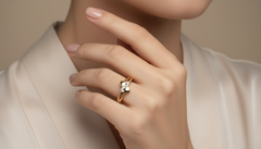 Twin Hearts Diamond Split Shank Ring