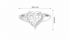 Fluttering Heart Diamond Ring