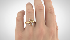 Celestial Twin Leaf Ring