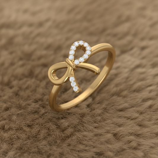 Ribbon Bow Diamond Ring