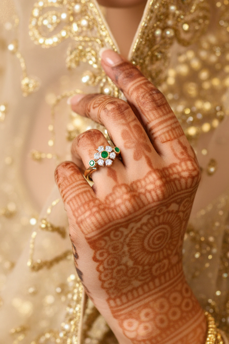 Emerald Bezel-Accented Floral Cluster