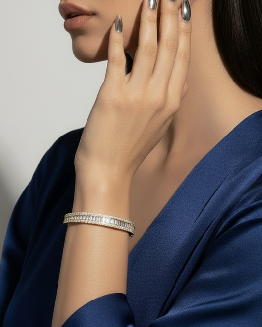 Triple Row Tapered Baguette