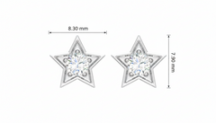 Diamond Star Stud Earrings for Women