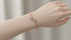 Dainty Open Bangle with Diamond Cluster Accents