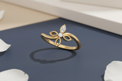 Blooming Love Diamond Ring with Butterfly Design