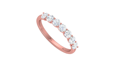 Seven-Stone U-Prong Gold Diamond Half Eternity Band Ring