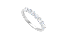 Seven-Stone U-Prong Gold Diamond Half Eternity Band Ring
