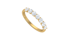Seven-Stone U-Prong Gold Diamond Half Eternity Band Ring
