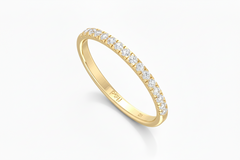 1.50 Gram Approx Gold and Round Diamond Half Eternity Band Ring