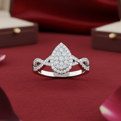 Pear-Shaped Diamond Infinity Ring