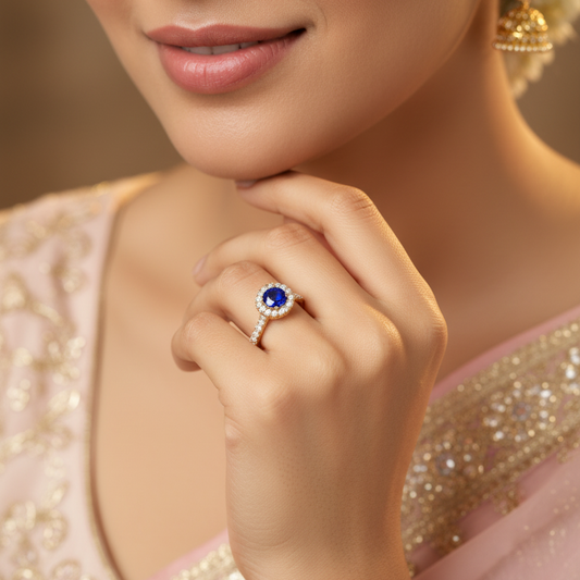 Sapphire With Diamonds Appox One CTTW