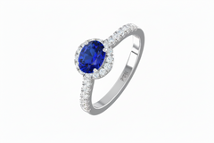 Sapphire With Diamonds Appox One CTTW