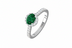 Emerald With Diamonds Appox One CTTW