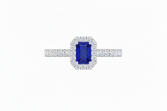 Emerald Cut Sapphire With Diamonds