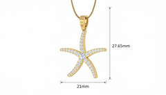 Ocean-Inspired Diamond Starfish Pendant
