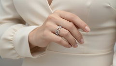 Sweetheart Accent Five-Heart Silver Ring