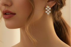 Modern Cross Motif Diamond Studs Earring
