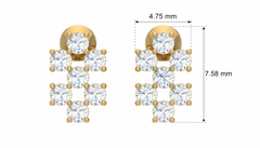 Modern Cross Motif Diamond Studs Earring