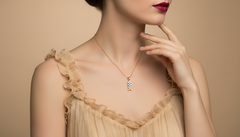 Ethical Round Diamond Vertical Cluster Pendant