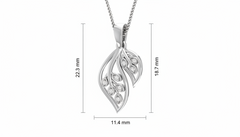 Diamond Abstract Leaf Pendant for Women