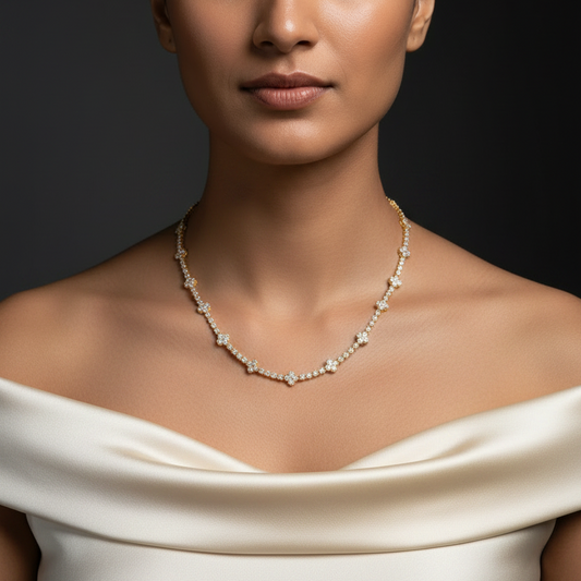 Eternal Luck Diamond Flower Necklace