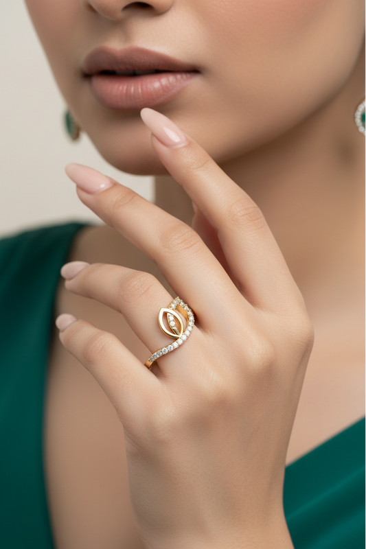 Artisan Leaf-Motif Infinity Wrap