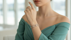 Two-Tone Gold Rope Link Diamond Bracelet