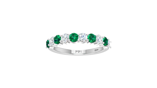 Emerald With Diamond Ten Stone