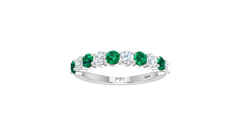 Emerald With Diamond Ten Stone