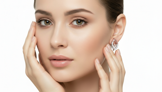 Diamond Illusion Cluster Stud Earrings - Square Double Halo